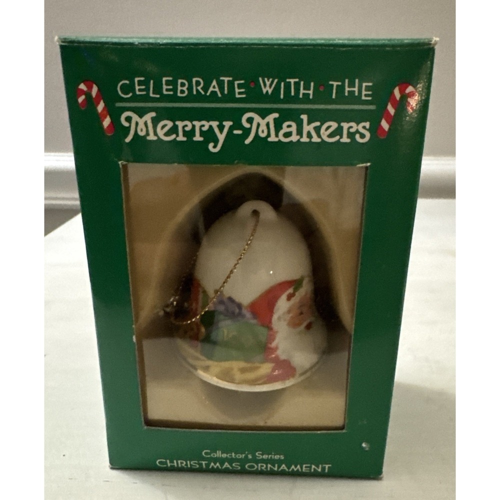 Vintage Gibson Greetings Merry Makers 1990 Porcelain Christmas Bell Ornament‎ - Picture 5 of 10